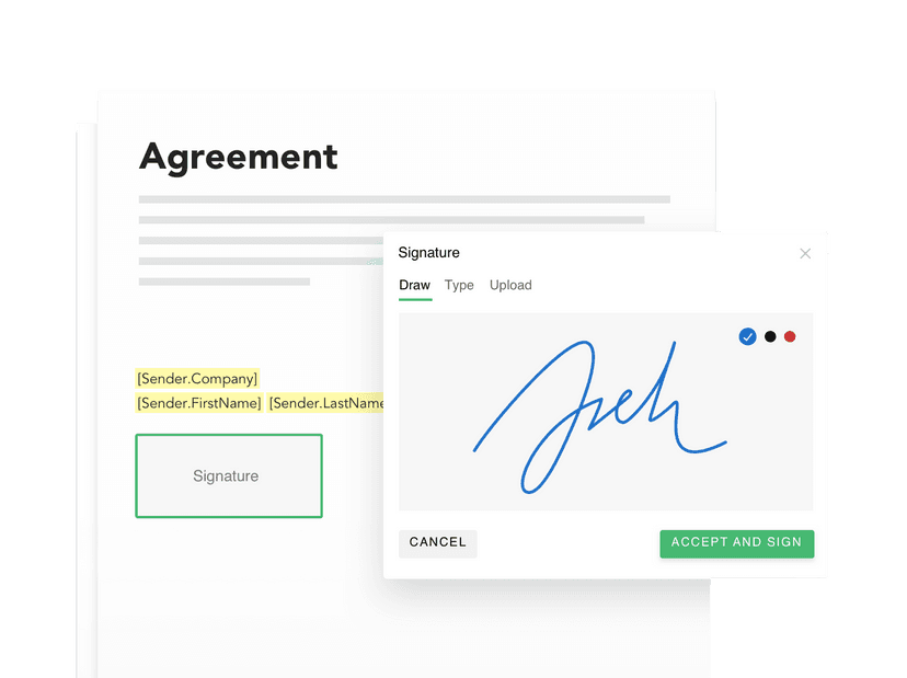 E-sign document view